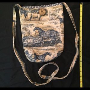 Equestrian print crossbody handbag